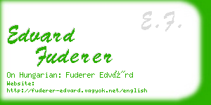 edvard fuderer business card